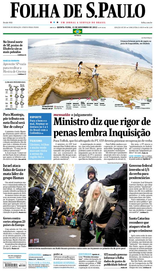 Capa Folha de S.Paulo - Edição São Paulo