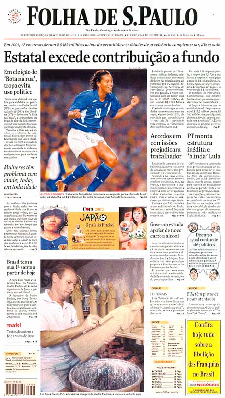 Capa Folha de S.Paulo - Edição São Paulo