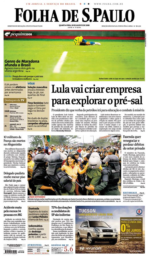 Capa Folha de S.Paulo - Edição São Paulo