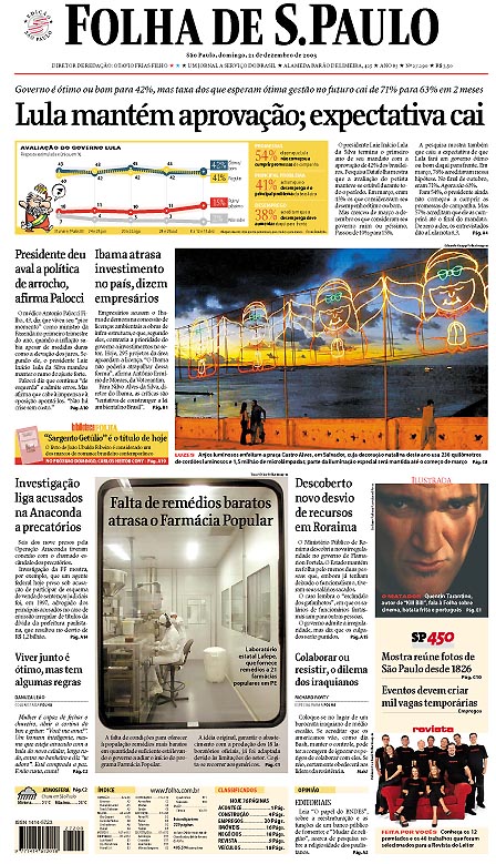 Capa Folha de S.Paulo - Edição São Paulo