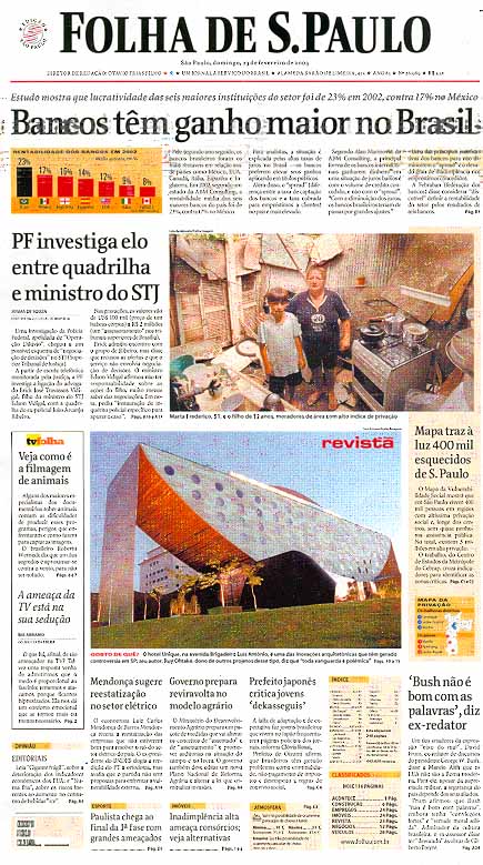 Capa Folha de S.Paulo - Edição São Paulo