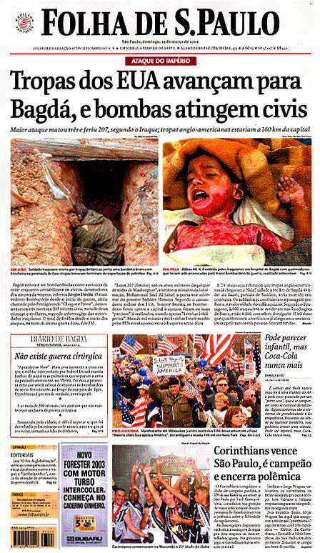 Capa Folha de S.Paulo - Edição São Paulo