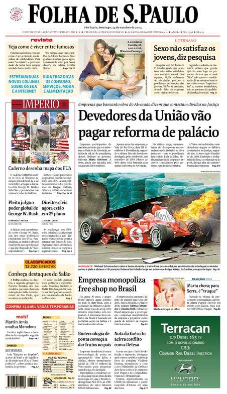 Capa Folha de S.Paulo - Edição São Paulo