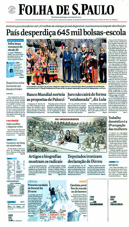 Capa Folha de S.Paulo - Edição São Paulo