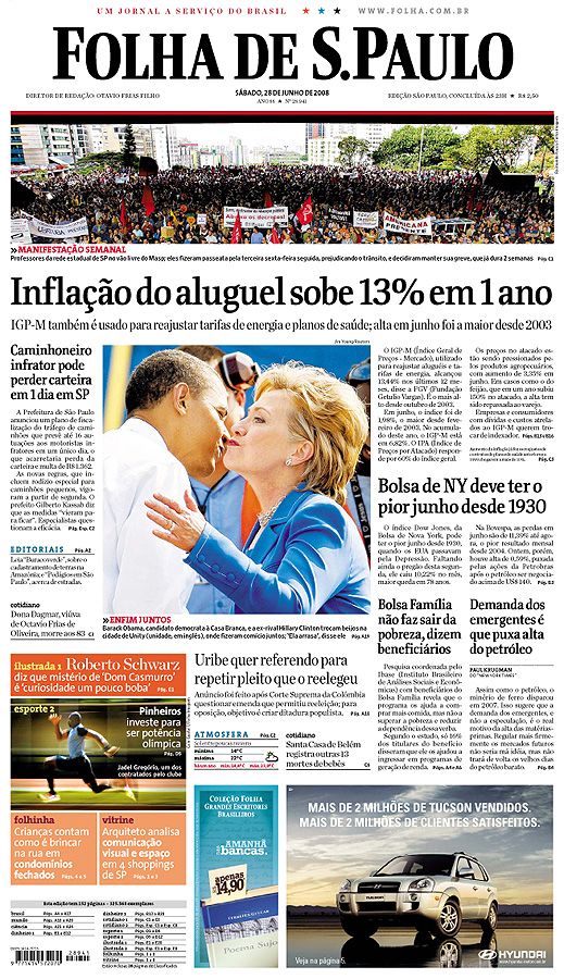 Capa Folha de S.Paulo - Edição São Paulo