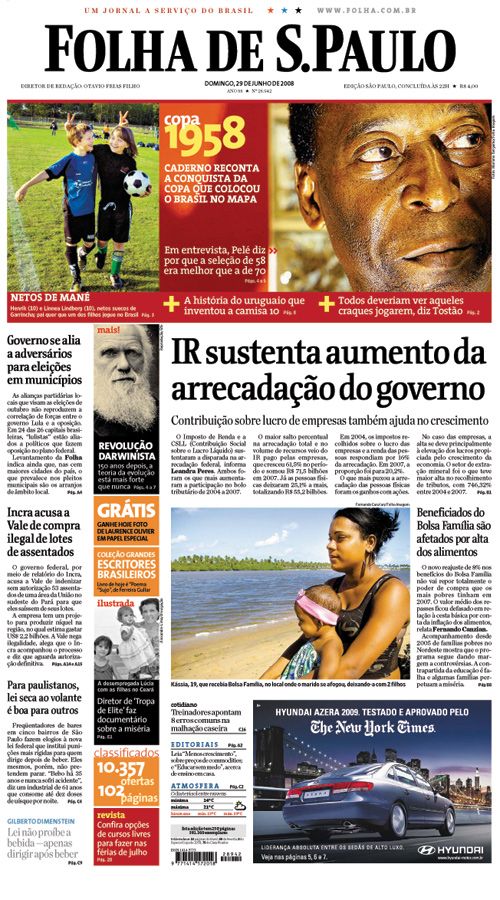 Capa Folha de S.Paulo - Edição São Paulo