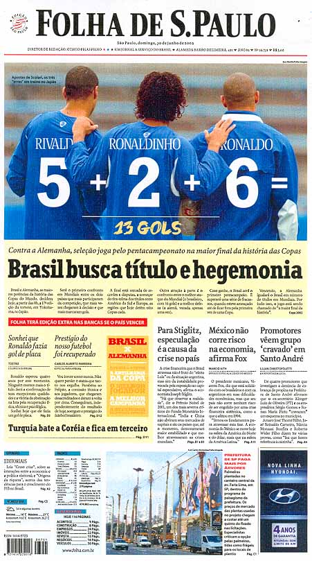 Capa Folha de S.Paulo - Edição São Paulo