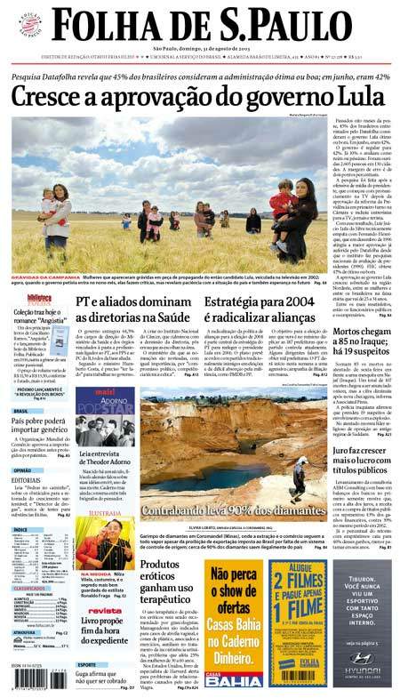 Capa Folha de S.Paulo - Edição São Paulo